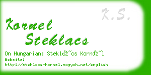 kornel steklacs business card